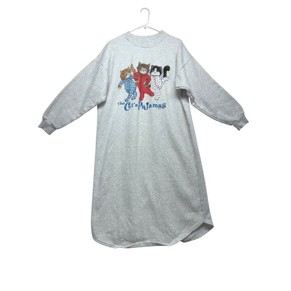 Vintage Artisans Sunschein Designs The Cats Pajamas Sweatshirt Dress Size L-XL - Picture 1 of 11